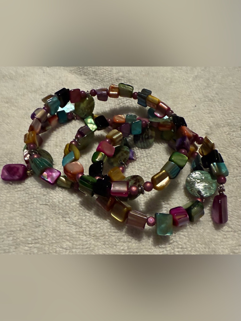 Multi-Color Beaded flexible wire Bracelet/nexklace - Women Jewelry